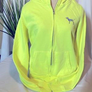 Pink Sequin sweater zip up hoodie